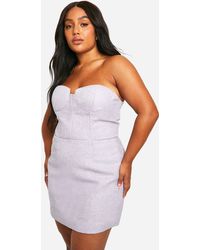 Boohoo - Plus Boucle Mini Skirt - Lyst