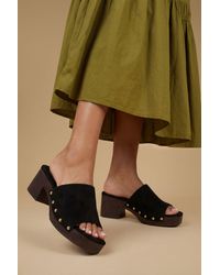 Oasis - Henrie Faux Suede High Heeled Mule Sandals - Lyst