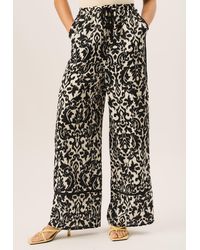 Gini London - Ikat Print Wide Leg Trousers - Lyst