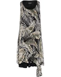 Conquista - Sleeveless Double Layer Tropical Print Dress - Lyst