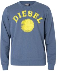 DIESEL - Distressed Dot Logo Sweatshirt Cotton - Lyst