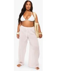Boohoo - Plus Cheesecloth Beach Pants - Lyst