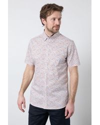 MAINE - Floral Print Short Sleeve Shirt Cotton - Lyst