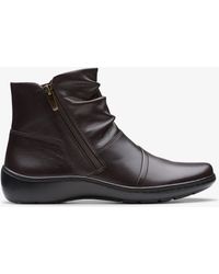 Clarks - Cora Pace Chocolate Leather Boots - Lyst