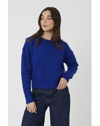 Brave Soul - Cobalt Loose Fit Exposed Seam Jumper - Lyst