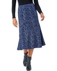 Roman - Textured Abstract Print A-Line Stretch Skirt - Lyst