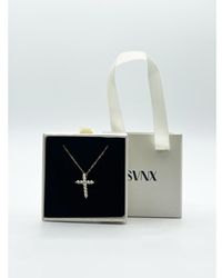 SVNX - Diamante Cross Necklace - Lyst