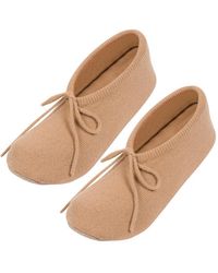 Pure Luxuries - 'Appleby' Caramel Cashmere & Merino Wool Small Ballet Slippers - Lyst