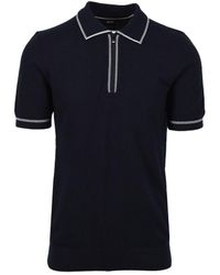 BOSS - Hugo Boss Oleonardo Half Zip Knitted Polo Shirt Dark - Lyst