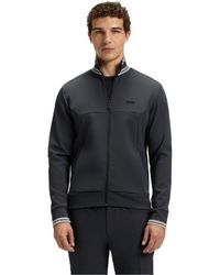 BOSS - Mock Neck Bomber Collar Long Sleeve Sweatshirt - Lyst