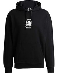 HUGO - Pullover Hoodie In Zwart - Lyst