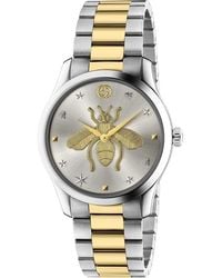 Gucci - G-timeless 38mm Stainless Steel And Pvd-plated Watch - Lyst