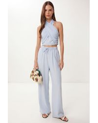 Happiness İstanbul - Halter Blouse And Wide-Leg Trousers Set - Lyst