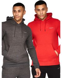 Crosshatch - Traymax Oversized Hoodie (Pack Of 2) /Charcoal) - Lyst