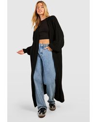 Boohoo - Mixed Rib Soft Knit Maxi Cardigan - Lyst