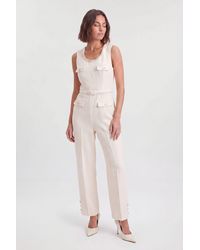 Karen Millen - Tweed Embellished Trim Tailored Wide Leg Jumpsuit - Lyst