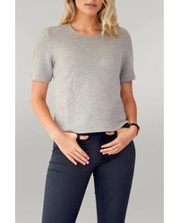 Secret Label - Zip Shoulder Ribbed T Shirt Cotton - Lyst