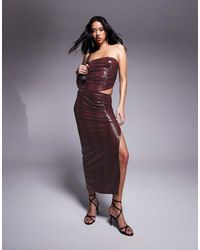 ASOS - Co-Ord Croc Leather Look Column Skirt - Lyst