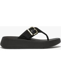 Fitflop - F-Mode Buckle Shimmerlux Flatform Toe Post - Lyst