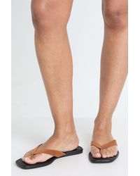 Boohoo - Wide Fit Faux Suede Flip Flops - Lyst