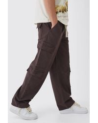BoohooMAN - Elasticated Baggy Fit Multi Cargo Pants - Lyst