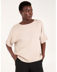 Blue Vanilla - Button Back Viscose Top - Lyst