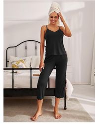 Everyday the Label - Dames V-hals Cami Met Kant En Broek Pyjama Set - Lyst
