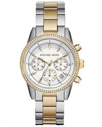 Michael Kors - Ritz Crystal Chronograph Date Bracelet Strap Watch - Lyst