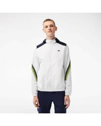 Lacoste - Tennis Gerecycled Polyester Capuchonjas In White Navy - Lyst