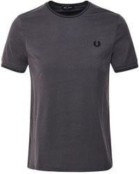 Fred Perry - Twin Tipped Gunmetal Grijs T-shirt - Lyst