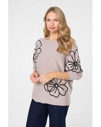 Izabel London - Floral Sparkle Batwing Sleeve Jumper - Lyst