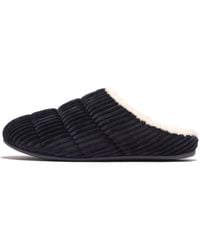 Fitflop - Chrissie Fleece-Lined Corduroy Slippers (Midnight) Slippers - Lyst