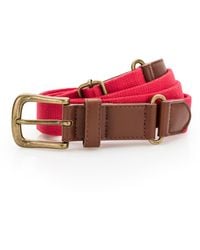 Asquith & Fox - Faux Leather And Canvas Belt (Cherry) - Lyst