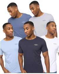 Crosshatch - Basicnatural T-Shirt (Pack Of 5) /Denim/ Marl) Cotton - Lyst