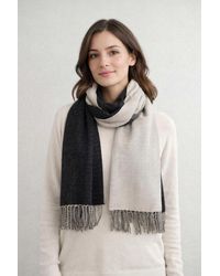 SVNX - Reversible Two-Tone Cashmere Blend Scarf With Tassels - Lyst