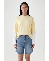 Boohoo - Contrast Sleeve Double Layer Oversized T-Shirt - Lyst