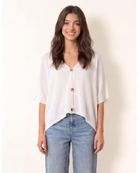 Blue Vanilla - Thin Knit Button Front Boxy Cardigan - Lyst
