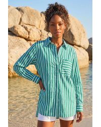 Roman - Stripe Linear Print Buttoned Shirt - Lyst