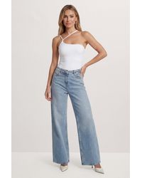 MissPap - Slinky Double Strap Asymmetric Bodysuit - Lyst