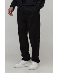 BoohooMAN - Tall Straight Fit Smart Elasticated Pintuck Trousers - Lyst