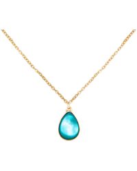 The Jewellery Stockroom - Plated Aquamarine Charm Necklace - Lyst