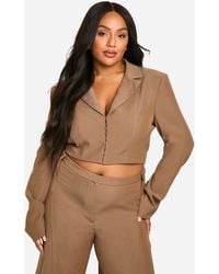 Boohoo - Plus Corset Detail Tailored Blazer - Lyst