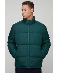 BoohooMAN - Tall Funnel Neck Regular Fit Puffer Jacket - Lyst