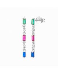 SEOL + GOLD - Sterling Multicolour Cz Drop Studs - Lyst