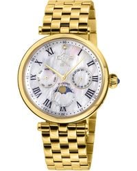 Gv2 - Florence Mother Of Pearl Dial Diamond Cut Ring On Tone Bracelet Watch - Lyst