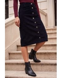 Roman - Button Through Corduroy Skirt - Lyst