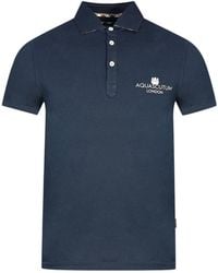 Aquascutum - London Bold Logo Polo Shirt Cotton - Lyst
