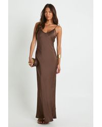 Boohoo - Satin Slip Column Maxi Dress - Lyst