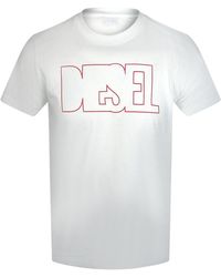 DIESEL - Outlined Logo Bright T-Shirt Cotton - Lyst