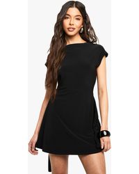 Boohoo - Tie Plunge Back Mini Dress - Lyst